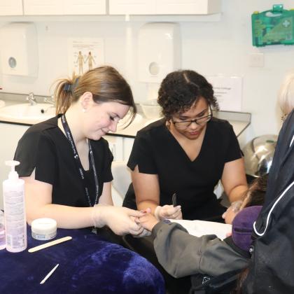 Beauty Therapy students provide complimentary treatments to The Children’s Trust School